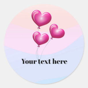Sticker Rond Ballons de coeur, modèle toutes occasions, personn
