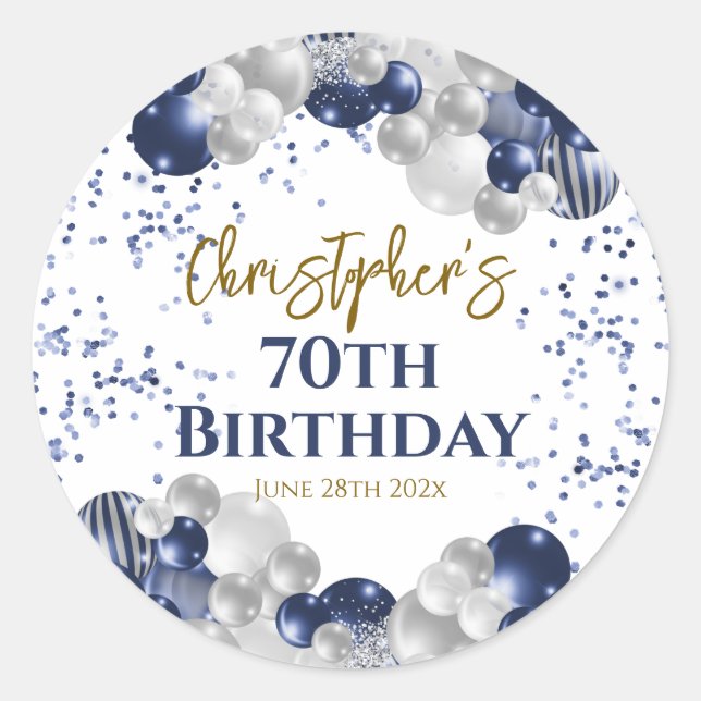 Sticker Rond Ballons de la marine du 70e anniversaire (Devant)