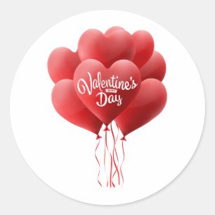 Sticker Rond Ballons de la Saint Valentin