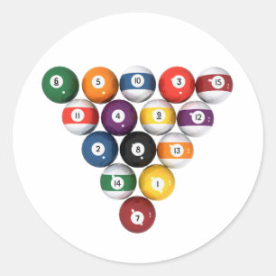 Sticker Rond Ballons de piscine / Billard : 3D Modèle :