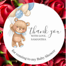 Ballons d'ours en peluche Anniversaire Merci bleu 