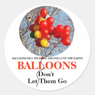 Sticker Rond BALLONS, ne les laissez pas partir
