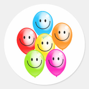 Sticker Rond Ballons Smilie