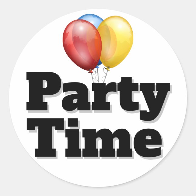 Sticker Rond Ballons temps Black Party (Devant)