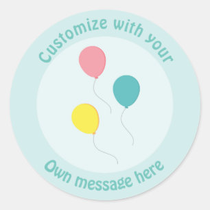 Sticker Rond Ballons trois partis Texte personnalisé