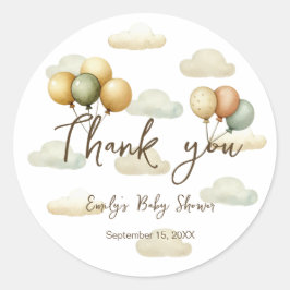 Sticker Rond Balloons flottants Aventures Merci