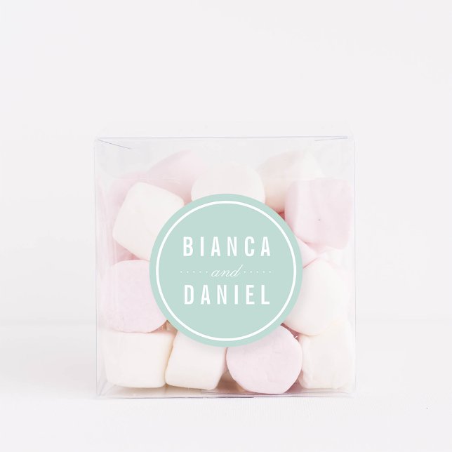 Sticker Rond Balnéaire Pastels Pale Aqua Mariage (Créateur téléchargé)