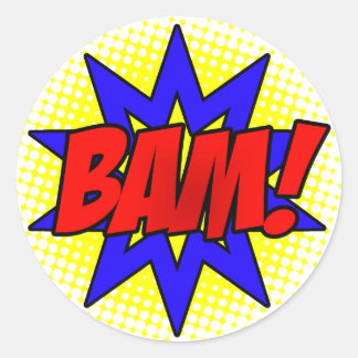 Sticker Rond BAM ! Feuille d'étiquette