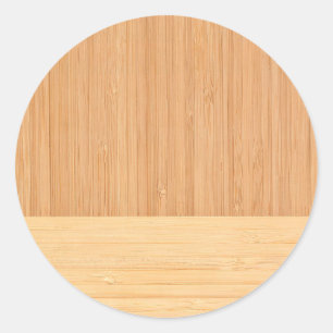 Sticker Rond Bambou naturel Bordure Grain de bois