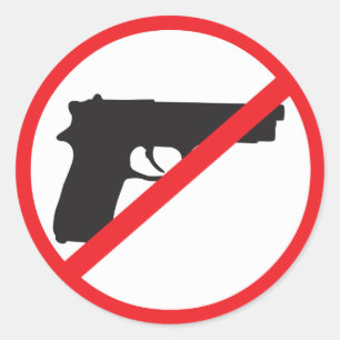 Sticker Rond Ban Guns Anti-Gun Pacifist
