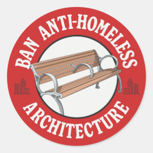 Sticker Rond Ban Hostile Architecture - Anti Homeless