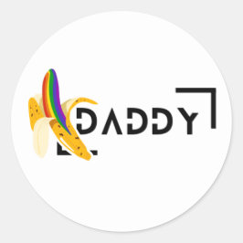 Sticker Rond Banane arc-en-ciel - Papa - Gay pride