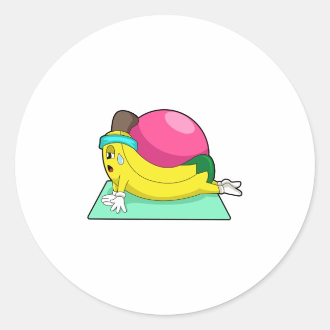 Sticker Rond Banane au yoga Fitness (Devant)