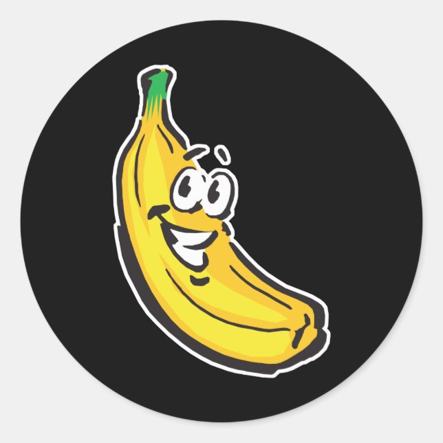 Sticker Rond banane heureuse (Devant)