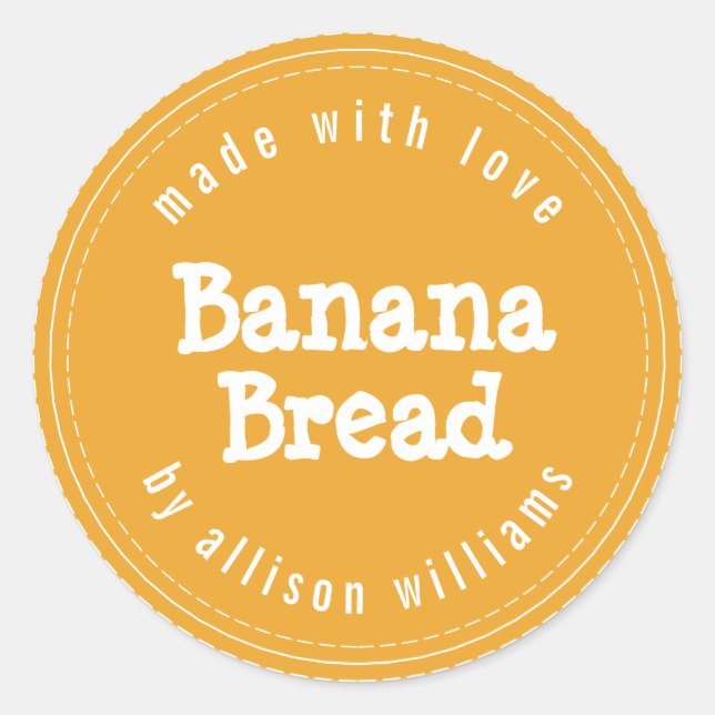 Sticker Rond Banane maison moderne Pain Mellow jaune (Devant)