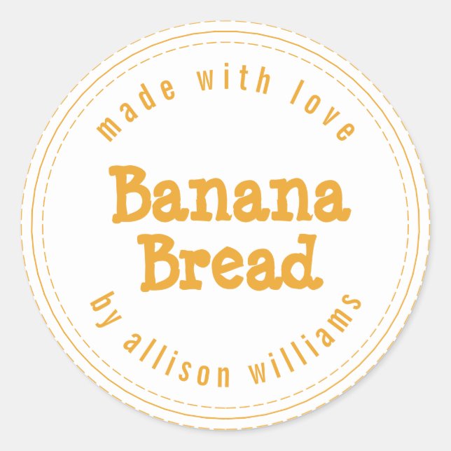 Sticker Rond Banane maison moderne Pain Mellow Jaune Blanc (Devant)
