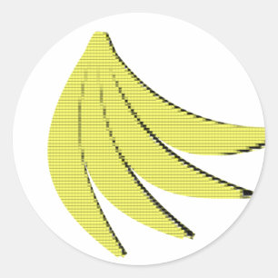 Sticker Rond Bananes à 8 bits