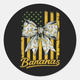 Sticker Rond Bananes Amateurs Cute Coquette Bananes American Fl
