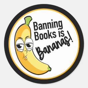 Sticker Rond Bananes Interdisant les Livres