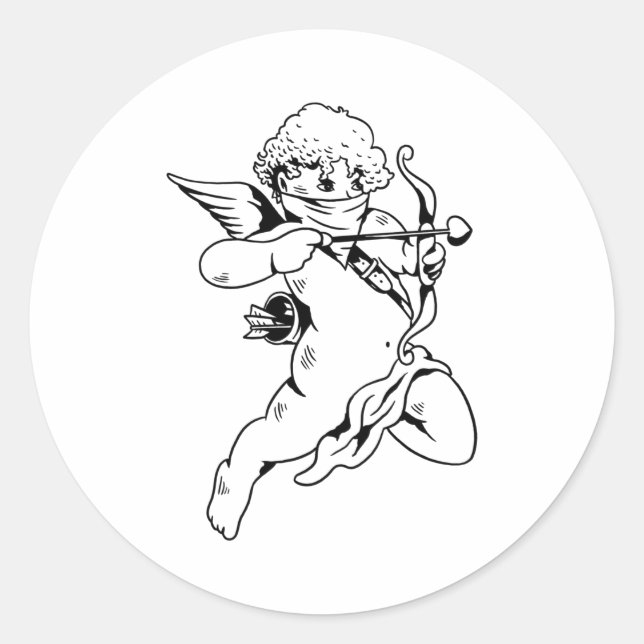 Sticker Rond Bandana cupide (Devant)