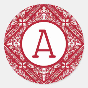 Sticker Rond Bandana rouge Personnaliser