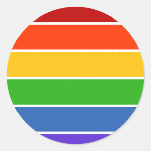 Sticker Rond Bande arc-en-ciel