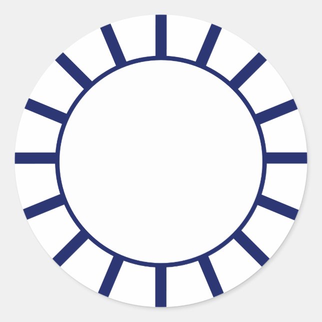 Sticker Rond Bande de la marine chic (Devant)