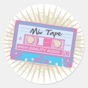 Sticker Rond bande de mélange des années 80