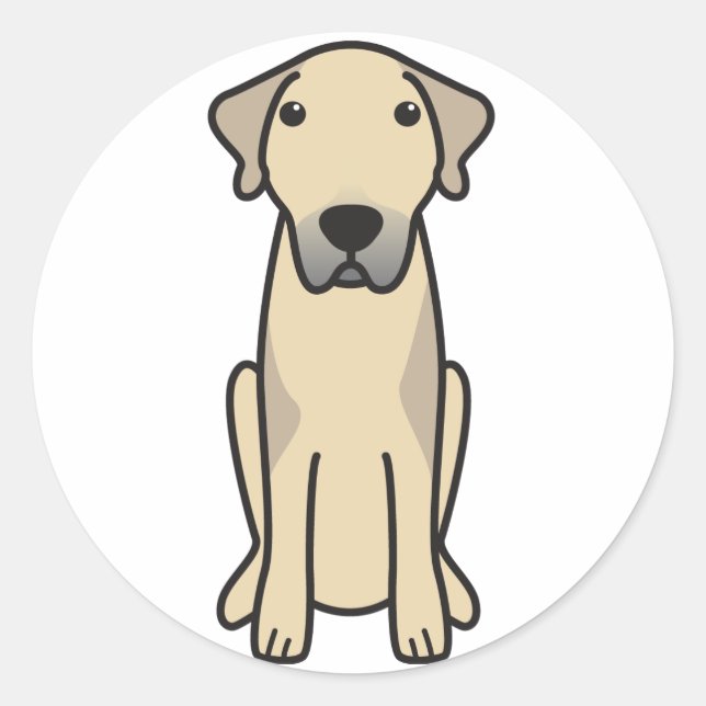 Sticker Rond Bande dessinée anatolienne de chien de berger (Devant)