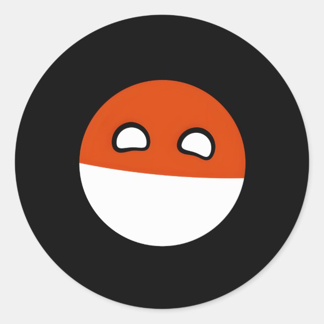 Sticker Rond Bande dessinée de terrain de polandball (Devant)