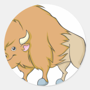 Sticker Rond Bande dessinée heureuse de Buffalo