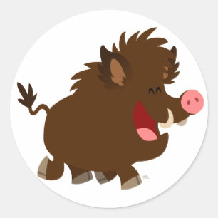 Sticker Rond Bande dessinée mignonne rayonnant l'autocollant d