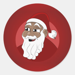 Sticker Rond Bande dessinée noire du père noël