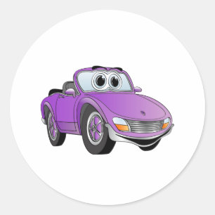 Sticker Rond Bande dessinée pourpre de convertible de voiture
