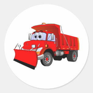 Sticker Rond Bande dessinée rouge de chasse-neige