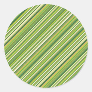 Sticker Rond Bande diagonale blanche en or vert