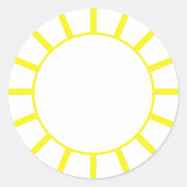 Sticker Rond Bande jaune chic