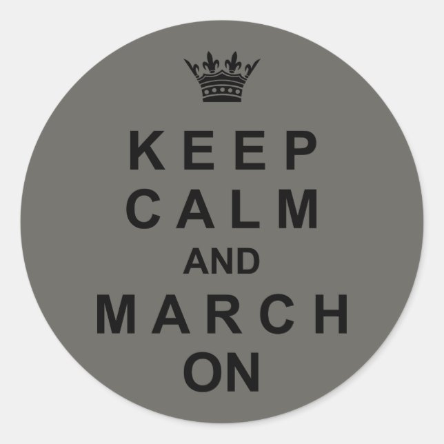 Sticker Rond Bande Marche Gardez Le Calme Et Marchez Le (Devant)