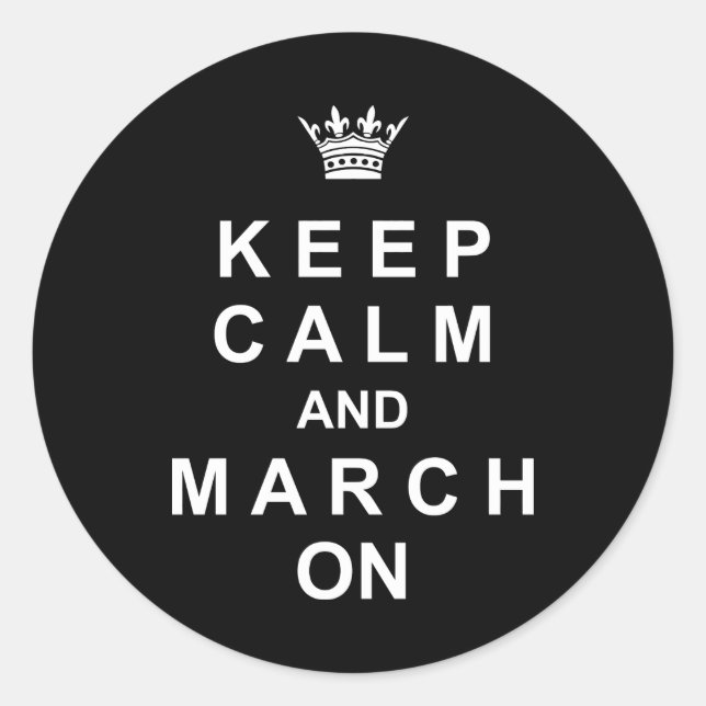 Sticker Rond Bande Marche Gardez Le Calme Et Marchez Le (Devant)