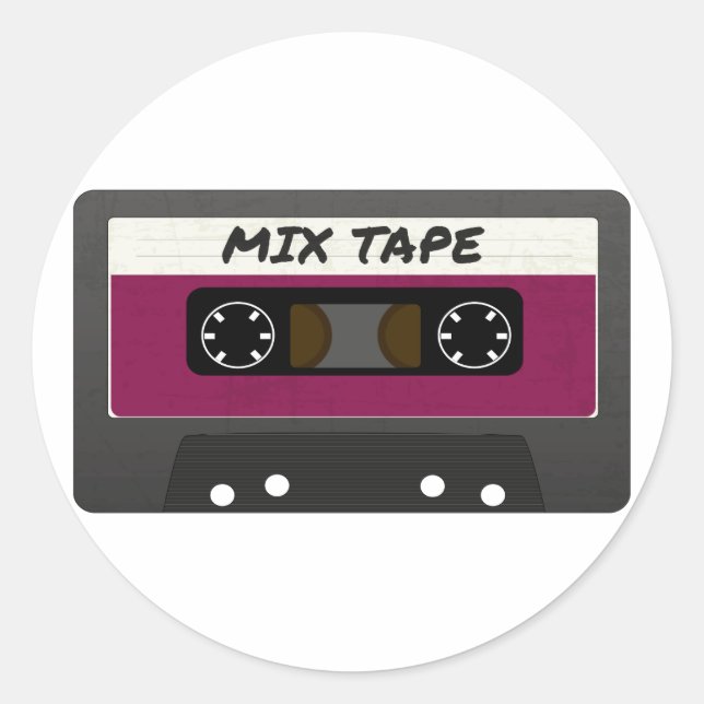 Sticker Rond Bande Mélange Violet - 80s Et 90s Cadeau Inspiré R (Devant)