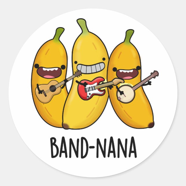 Sticker Rond Bande-nana Funny Fruit Banana Pun (Devant)