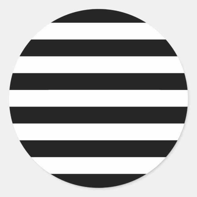 Sticker Rond Bande noire et blanche (Devant)
