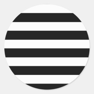 Sticker Rond Bande noire et blanche