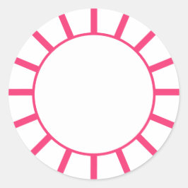 Sticker Rond Bande rose chaude chic