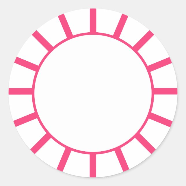 Sticker Rond Bande rose chaude chic (Devant)