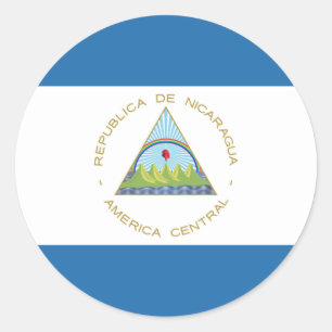 Sticker Rond Bandera de Nicaragua