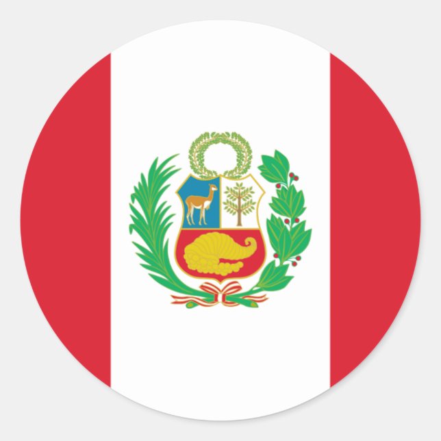 Sticker Rond Bandera del Perú - Drapeau du Pérou (Devant)