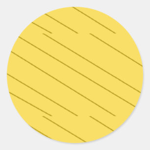 Sticker Rond Bandes diagonales brunes sur moutarde jaune