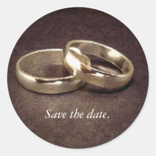 Sticker Rond Bandes Mariages en or simple - Enregistrer les sti