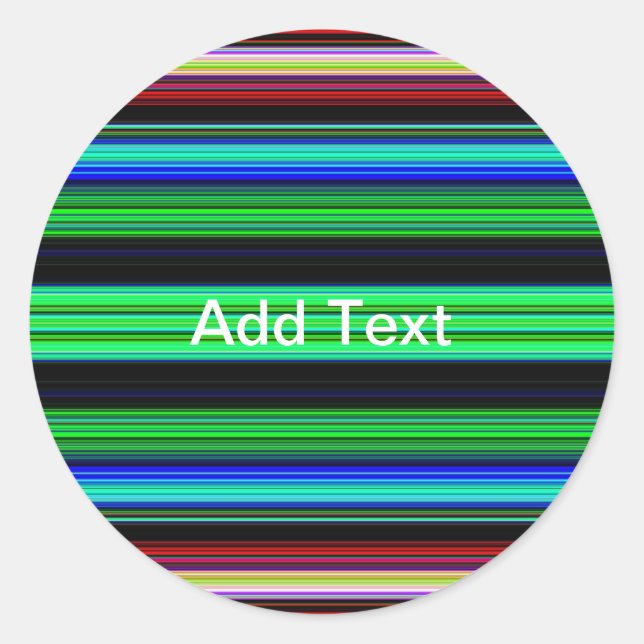 Sticker Rond Bandes minces et colorées - 1 (Devant)